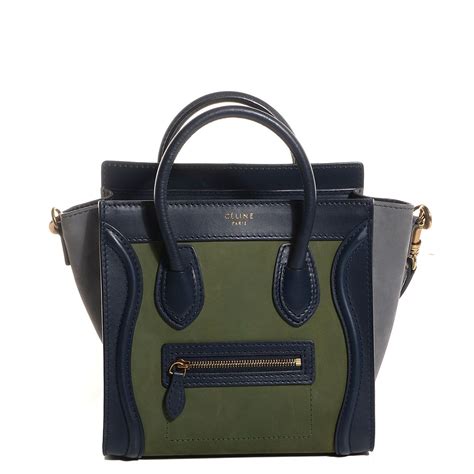 CELINE Nubuck Smooth Calfskin Nano Tri